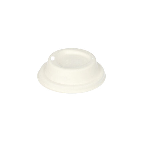 Papstar 20x 50 Dom-Deckel, Zuckerrohr "pure" rund Ø 8 cm · 2,5 cm weiss