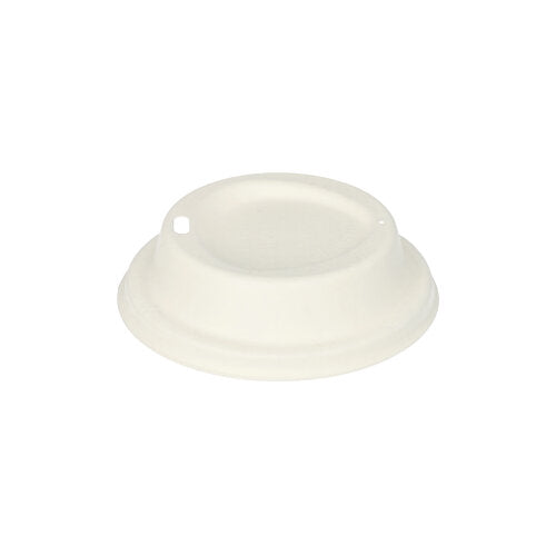 Papstar 20x 50 Dom-Deckel, Zuckerrohr "pure" rund Ø 9 cm · 2,5 cm weiss