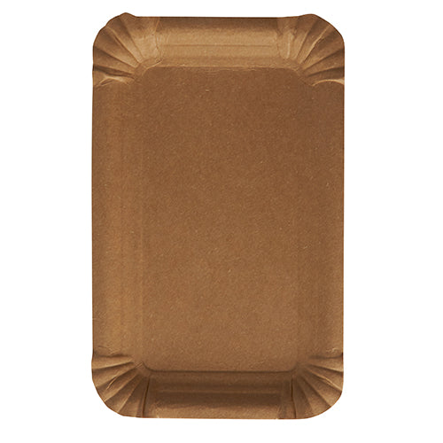 Papstar 8x 250 Teller, Pappe "pure" eckig 10 cm x 16 cm braun