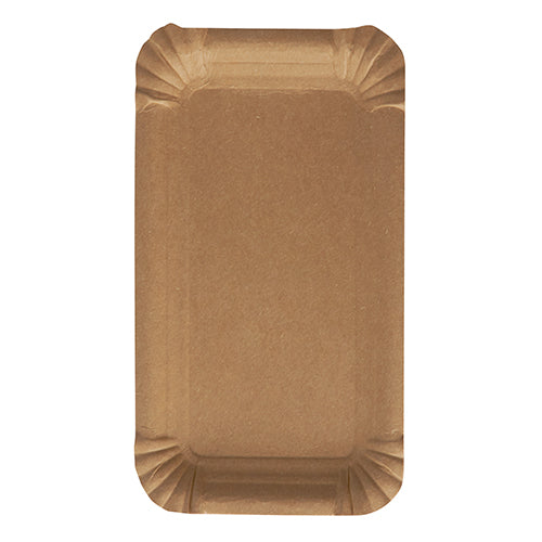Papstar 4x 250 Teller, Pappe "pure" eckig 11 cm x 17,5 cm braun