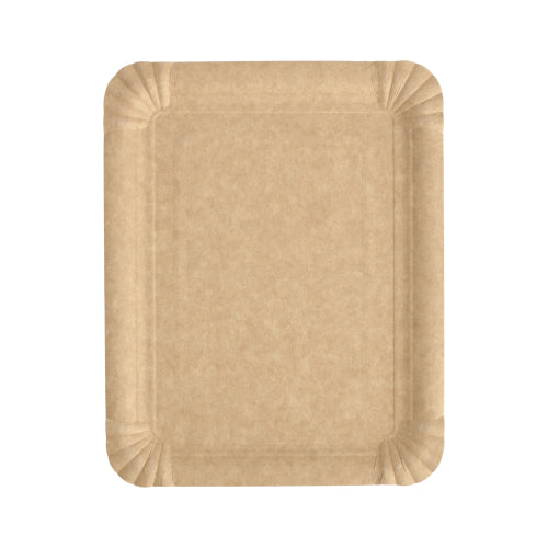 Papstar 500x Teller, Pappe, Braun, Serie: Pure, 20x16,5cm