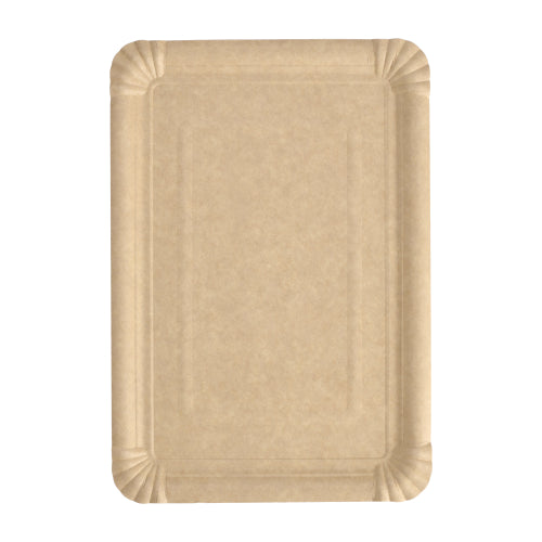 Papstar 500x Teller, Pappe, Braun, Serie: Pure, 26x18cm