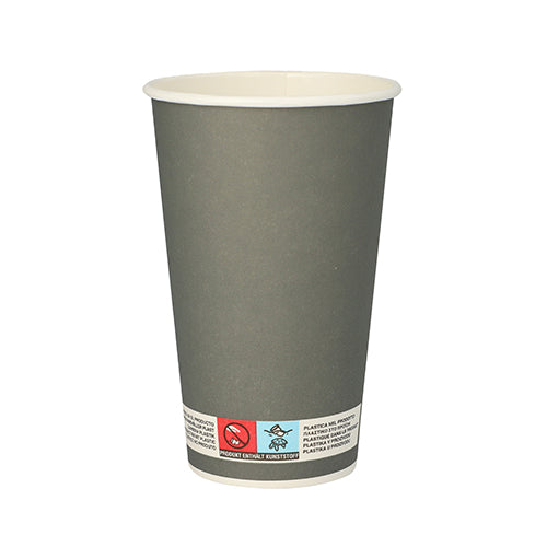 Papstar 400x Trinkbecher "Beer", Pappe, Grau, Inhalt: 400ml, Durchmesser: 9cm, Höhe: 13,5cm