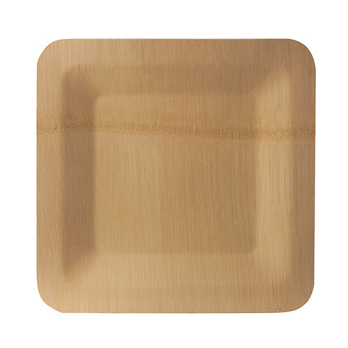 Papstar 25x 10 Teller, Bambus "pure" eckig 1,5 cm x 25,5 cm x 25,5 cm