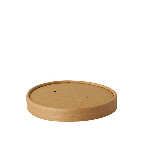 Papstar 500x Deckel für Suppenbecher, Pappe, Braun, Rund, Durchmesser: 11,5cm, Höhe: 1,6cm