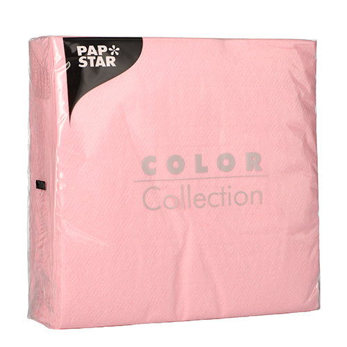 Papstar 12 x 100 Servietten, 1-lagig 1/4-Falz 33 cm x 33 cm rosa