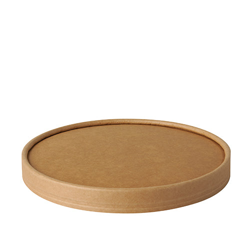 Papstar 6x 50 Deckel für Salatschalen, Pappe "pure" rund Ø 15 cm braun
