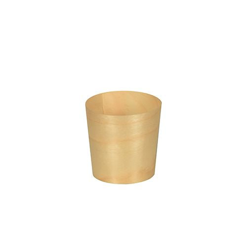 Papstar 144 Fingerfood - Schalen, Holz, Serie: Pure, Rund, Durchmesser: 4,5cm, Höhe: 4,5cm