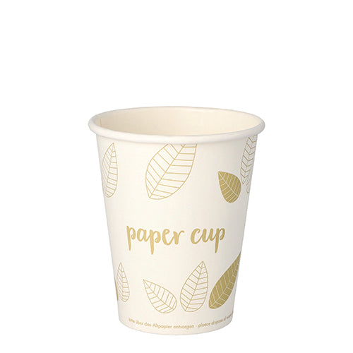 Papstar 1.000x Trinkbecher "ZERO", Pappe, Creme und Beige, Serie: Pure, Inhalt: 200ml, Durchmesser: 8cm, Höhe: 9,2cm