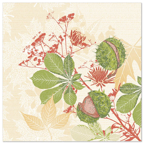 Papstar 250 Servietten "ROYAL Collection" 1/4-Falz 40 cm x 40 cm "Autumn Leaves"