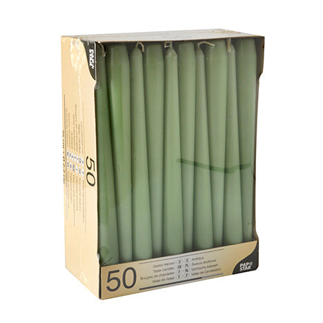 Papstar 2x 50 Leuchterkerzen, Jadegrün, Durchmesser: 2,2cm, Höhe: 25cm