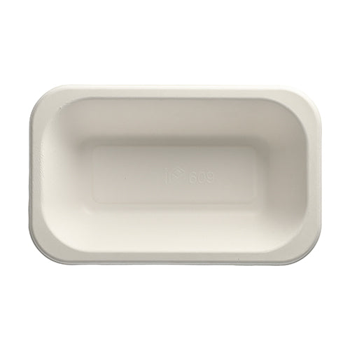 Papstar 5x 100 Siegelschalen, Zuckerrohr 950 ml 5,6 cm x 15 cm x 24 cm weiss