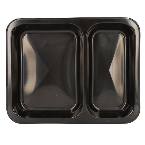 Papstar 500x Mikrowellenschalen (2-geteilt), Polypropylen, Schwarz, Inhalt: 866ml, 22,7x17,8x3,2cm