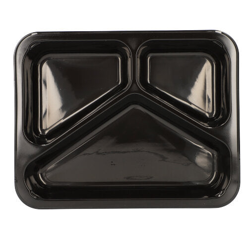 Papstar 500x Mikrowellenschalen (3-geteilt), Polypropylen, Schwarz, Inhalt: 765ml, 22,7x17,8x3,2cm