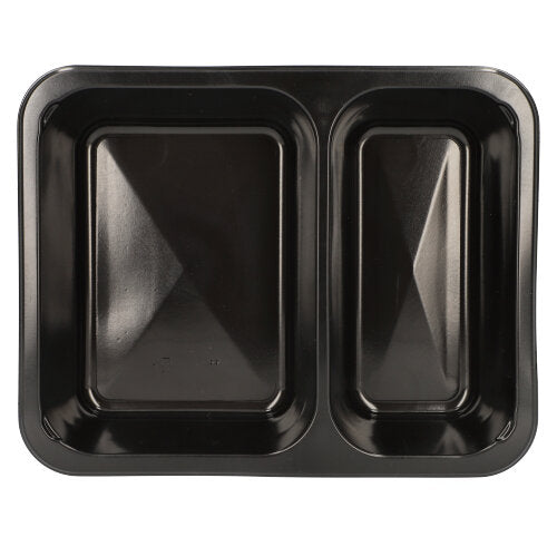 Papstar 500x Mikrowellenschalen (2-geteilt), Polypropylen, Schwarz, Inhalt: 1,20L, 22,7x17,8x4,9cm