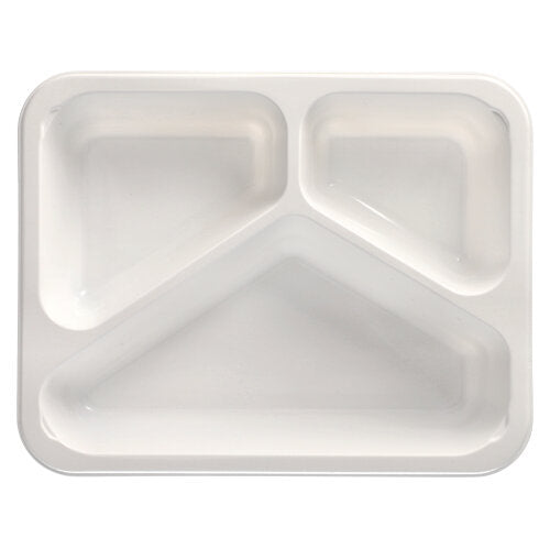 Papstar 500x Mikrowellenschalen (3-geteilt), Polypropylen, Weiß, Inhalt: 1,09L, 22,7x17,8x4,9cm