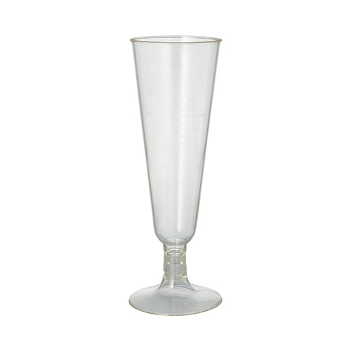 Papstar 20x 6 Stiel-Gläser für Sekt, PLA "pure" 0,1 l Ø 5,5 cm · 16,5 cm glasklar mit glasklarem Fuß