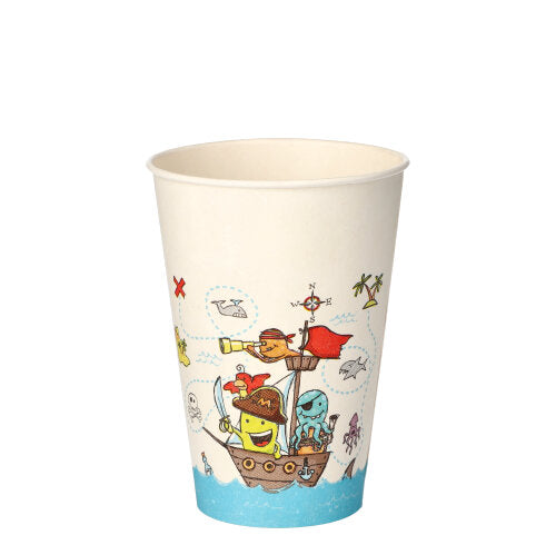 Papstar 14x 10 Trinkbecher, Pappe 0,2 l Ø 7 cm · 9,7 cm "Pirate Crew"
