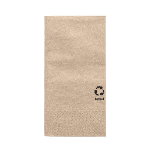 Papstar 600 Servietten, 3-lagig 1/8-Falz 33 cm x 33 cm natur aus recyceltem Papier