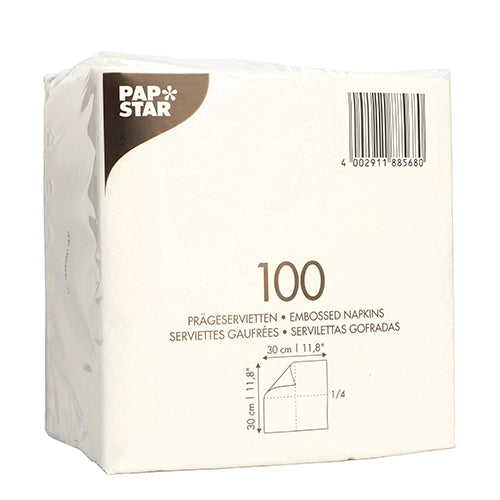 Papstar 3.000 Servietten, 1-lagig 1/4-Falz 30 cm x 30 cm weiss, 30x 100