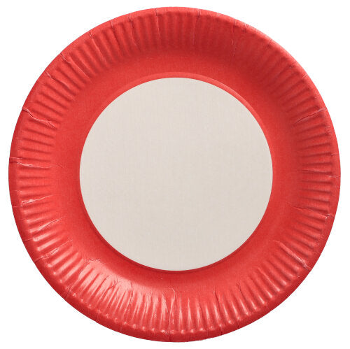 Papstar 500 Teller rund, Material: Pappe, Farbe: rot, Durchmesser: 23cm