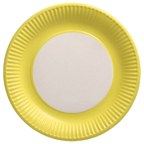 Papstar 500 Teller rund, Material: Pappe, Farbe: gelb, Durchmesser: 23cm