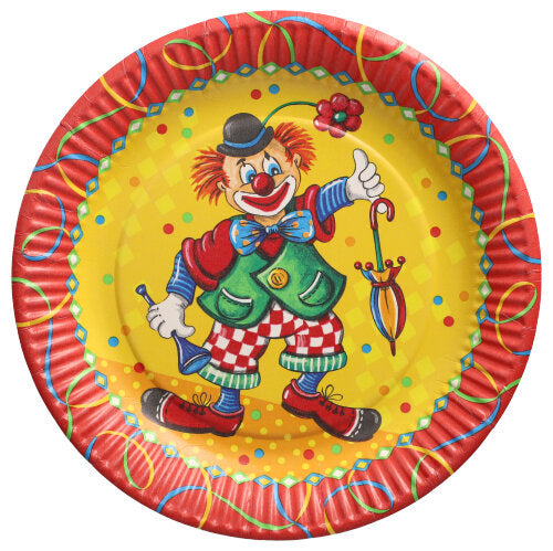 Papstar 200 Teller "Clown", Material: Pappe, Durchmesser: 23cm