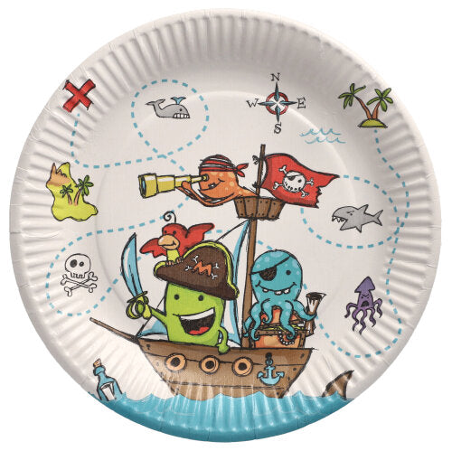 Papstar 200 Teller "Pirate Crew" rund, Material: Pappe, Durchmesser: 23cm