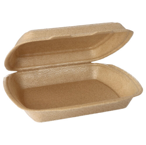Papstar 4x 50 Menüboxen mit Klappdeckel, XPP ungeteilt 7 cm x 20,5 cm x 24 cm beige