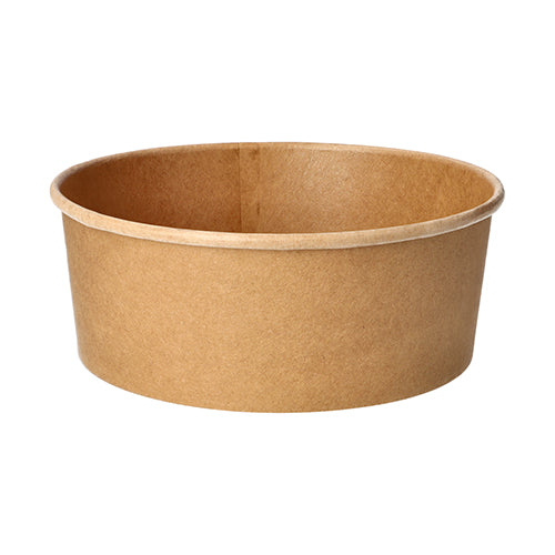 Papstar 6x 50 Salatschalen, Pappe rund 1300 ml Ø 18,4 cm · 7 cm braun