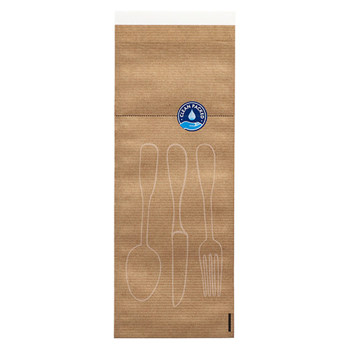 Papstar 6x 250 Besteckbeutel 26 cm x 10 cm natur