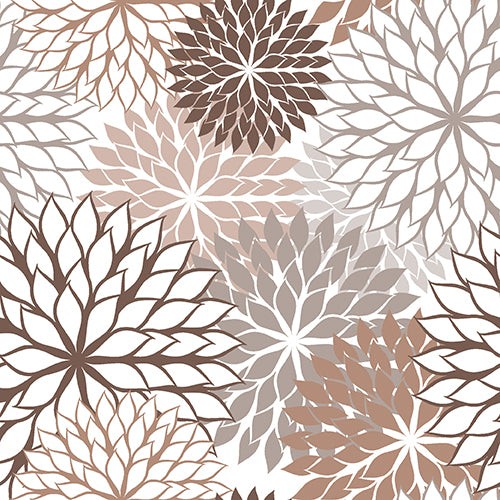 Papstar 200 Servietten, 3-lagig 1/4-Falz 40 cm x 40 cm taupe "Floralies"
