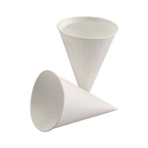 Papstar 5.000x Spitzbecher, Zuckerrohrpapier, Weiß, Inhalt: 100ml, Durchmesser: 7cm, Höhe: 9,5cm