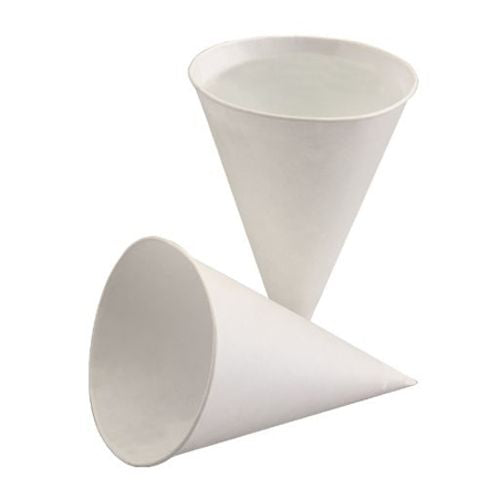 Papstar 5.000x Spitzbecher, Zuckerrohrpapier, Weiß, Inhalt: 120ml, Durchmesser: 7,5cm, Höhe: 10,5cm