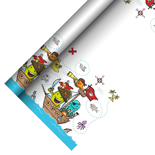 Papstar 12x Tischdecke, Papier 5 m x 1,2 m "Pirate Crew"