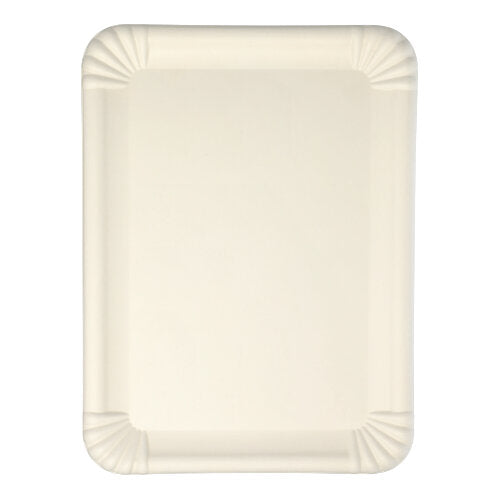 Papstar 20x 6 Servierplatten, Zuckerrohr "pure" eckig 26 cm x 35 cm weiss