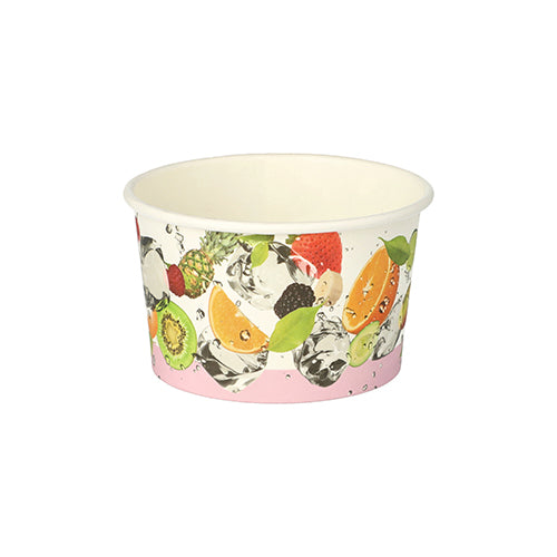 Papstar 10x 50 Eisbecher, Pappe rund 150 ml Ø 9,2 cm · 5 cm "Früchte"