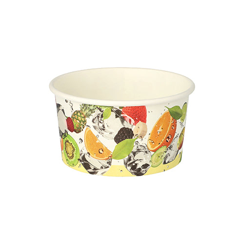 Papstar 10x 50 Eisbecher, Pappe rund 250 ml Ø 9,6 cm · 6 cm "Früchte"