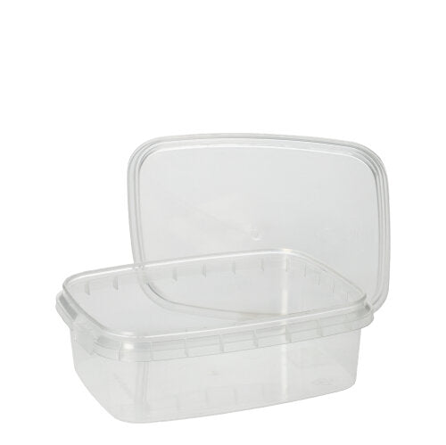 Papstar 550x Feinkostbecher (mit. Deckel und Originalitätsverschluss), Polyproplyen, Transparent, Inhalt: 200ml, 8,6x10,9x3,5cm