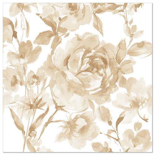 Papstar 250 Servietten "ROYAL Collection" 1/4-Falz 40 cm x 40 cm sand "Rose"