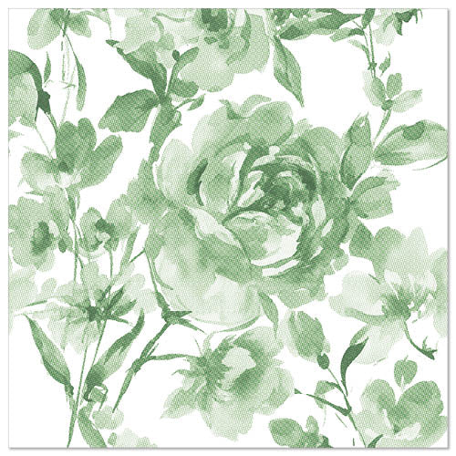 Papstar 5 x 50 Servietten "ROYAL Collection" 1/4-Falz 40 cm x 40 cm dunkelgrün "Rose"