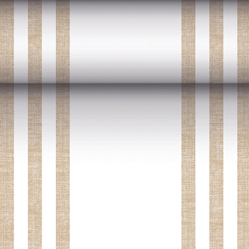 Papstar 4x Tischläufer, stoffähnlich, PV-Tissue Mix "ROYAL Collection" 24 m x 40 cm sand "Lines"