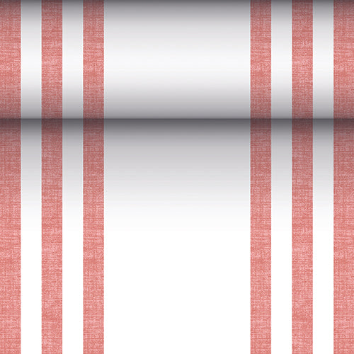 Papstar 4x Tischläufer, stoffähnlich, PV-Tissue Mix "ROYAL Collection" 24 m x 40 cm bordeaux "Lines"