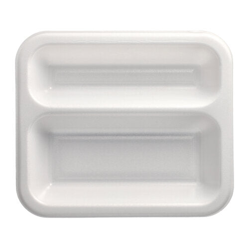 Papstar 6x 100 Siegelschalen, XPS 2-geteilt 975 ml 4,2 cm x 21,2 cm x 25 cm weiss laminiert