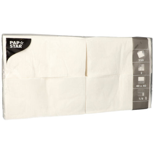 Papstar 2.000 Servietten, 2-lagig 1/8-Falz 40 cm x 40 cm weiss