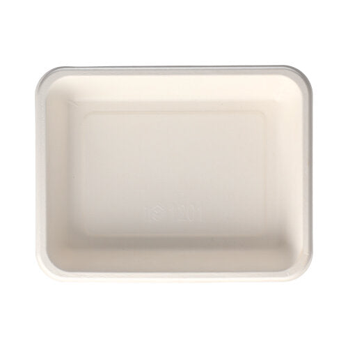 Papstar 4x 125 Siegelschalen, Zuckerrohr 1300 ml 4,5 cm x 17,5 cm x 22,5 cm weiss
