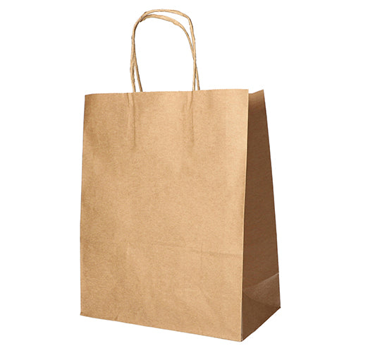 Papstar 200x Tragetaschen (mit gedrehtem Tragegriff), Papier, Braun, 44x32x17cm