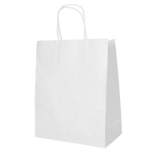 Papstar 200x Tragetaschen (mit gedrehtem Tragegriff), Papier, Weiß, 44x32x17cm