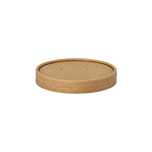 Papstar 500x Deckel für Suppenbecher, Pappe, Braun, Rund, Durchmesser: 9,8cm, Höhe: 1,6cm
