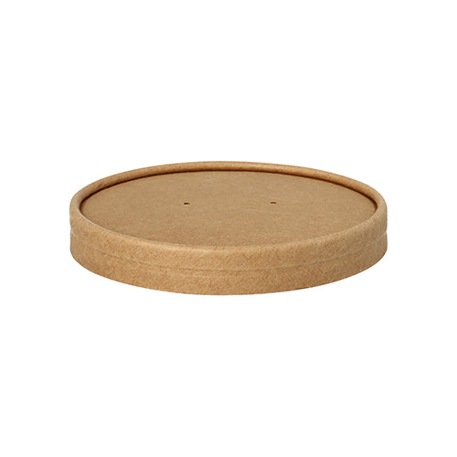 Papstar 500x Deckel für Suppenbecher, Pappe, Braun, Rund, Durchmesser: 11,5cm, Höhe: 1,6cm